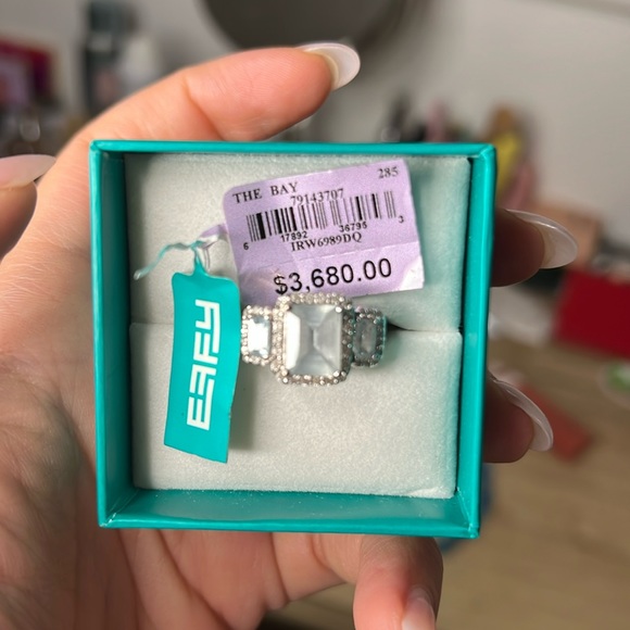 gorgeous 14k solid gold EFFY RING with aquamarine stone - Picture 1 of 3